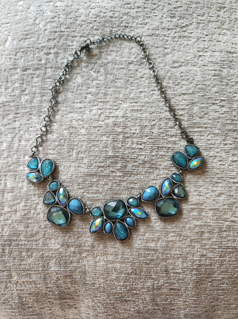 Blue Floral Statement Necklace